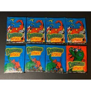 1988 Topps Dinosaurs Attack Sealed Trading Card Packs Lot of 8